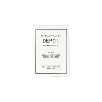 Depot 504 Beard & Moustache Cleansing Wipes 12 pcs.-No. 504 Toallitas Higiénicas para Bigote y Barba
