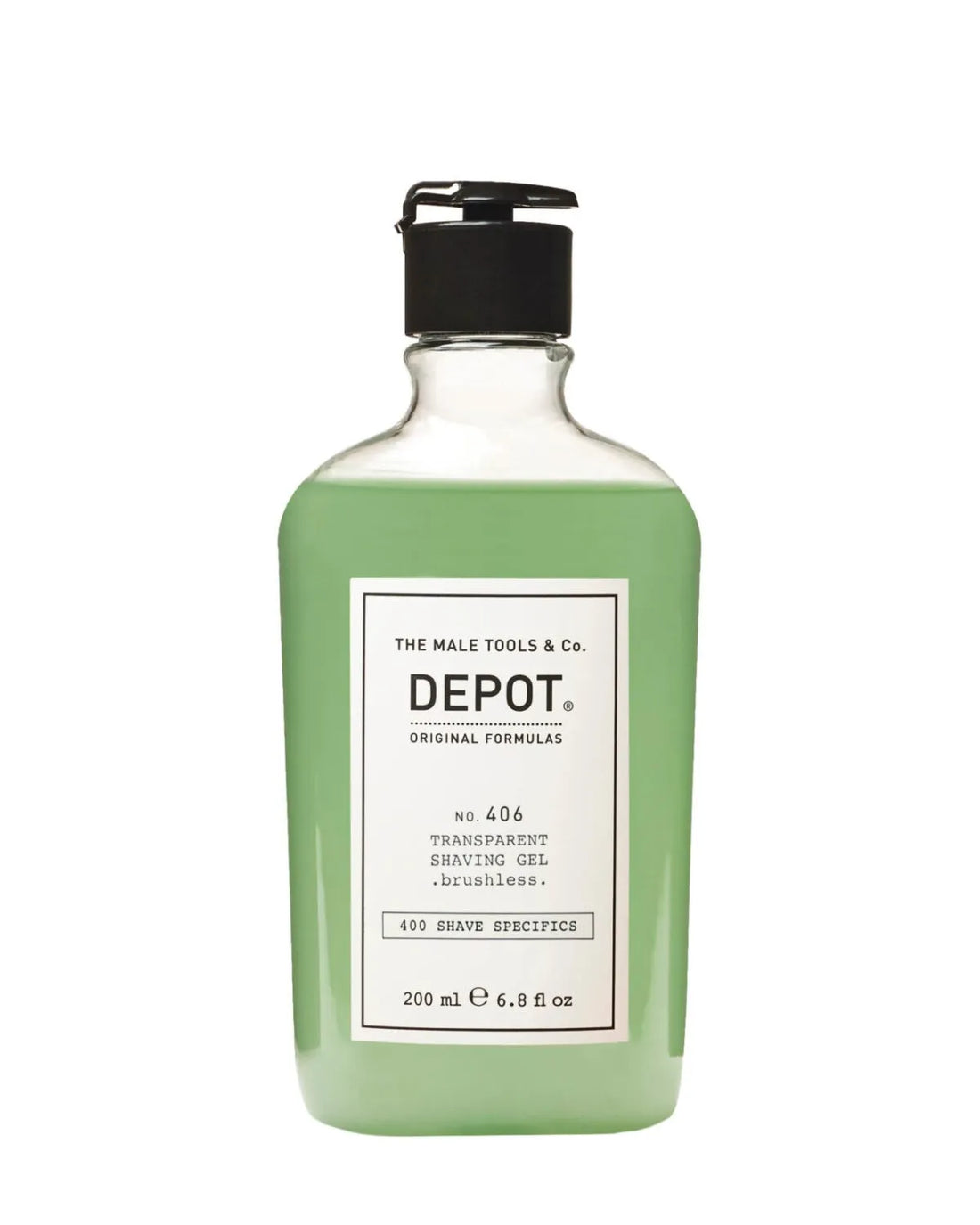 Depot 406 Transparent Shaving Gel Brushless - Gel Transparente para Afeitar (Sin Brocha)