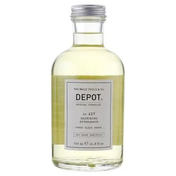 Depot 407 Restoring Aftershave Fresh Black Peper - Loción restauradora y refrescante para después del afeitado